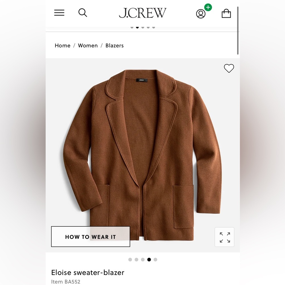 NWT J. Crew Eloise Sweater Blazer - size 2X